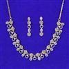 Cubic Zirconia Classic Necklace Set With 2 Tone Rhodium Plating