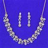 Cubic Zirconia Classic Necklace Set With Carat Gold Plating