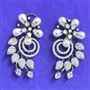 Cubic Zirconia Classic Earring With Black 2 Tone Rhodium Plating