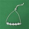 Cubic Zirconia Adjustable Bracelet With Rhodium Plating