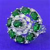 Cubic Zirconia Adjustable Ring With Rhodium Plating