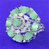 Cubic Zirconia Adjustable Ring With Rhodium Plating