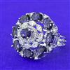 Cubic Zirconia Adjustable Ring With Rhodium Plating