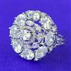 Cubic Zirconia Adjustable Ring With Rhodium Plating