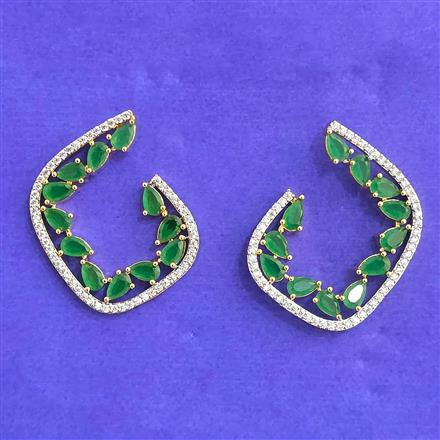 Cubic Zirconia Classic Earring With 2 Tone Plating