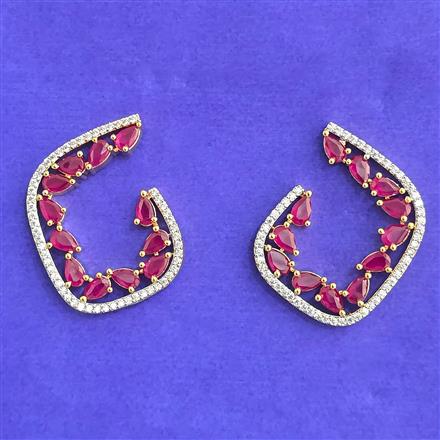 Cubic Zirconia Classic Earring With 2 Tone Plating