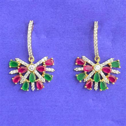 Cubic Zirconia Classic Earring With 2 Tone Plating