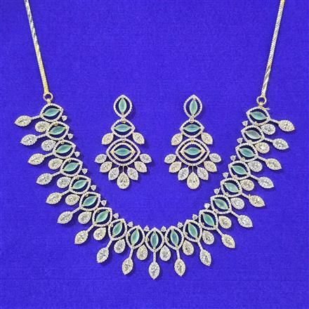 Cubic Zirconia Classic Necklace Set With 2 Tone Plating