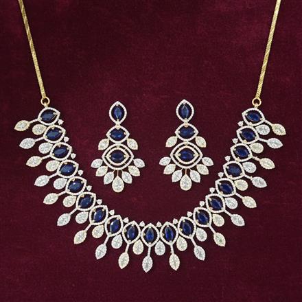 Cubic Zirconia Classic Necklace Set With 2 Tone Plating