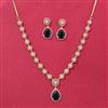 Cubic Zirconia Moti Necklace Set With 2 Tone Plating