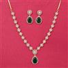 Cubic Zirconia Moti Necklace Set With 2 Tone Plating