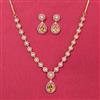 Cubic Zirconia Moti Necklace Set With 2 Tone Plating