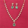 Cubic Zirconia Moti Necklace Set With 2 Tone Plating