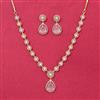 Cubic Zirconia Moti Necklace Set With 2 Tone Plating