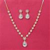 Cubic Zirconia Moti Necklace Set With 2 Tone Plating