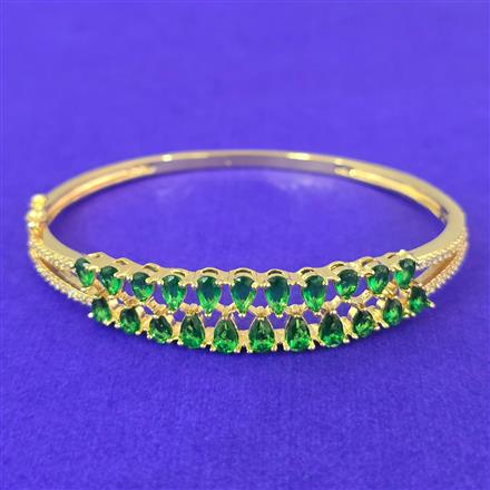 Cubic Zirconia Openable Kada With Gold Plating