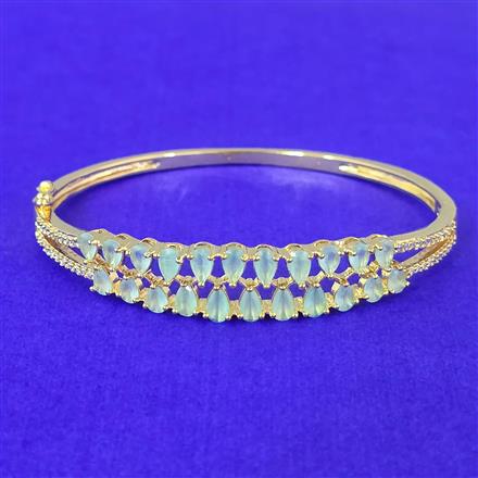 Cubic Zirconia Openable Kada With Gold Plating