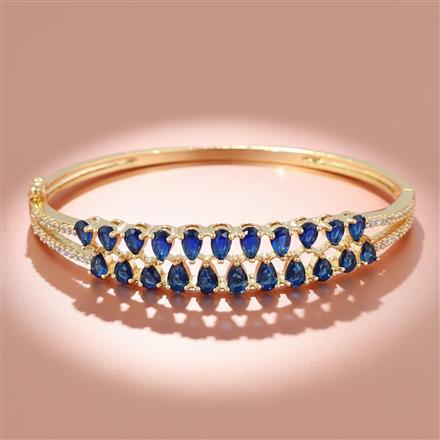 Cubic Zirconia Openable Kada With Gold Plating