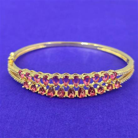 Cubic Zirconia Openable Kada With Gold Plating