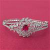 Cubic Zirconia Openable Kada With Rhodium Plating