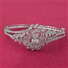 Cubic Zirconia Openable Kada With Rhodium Plating