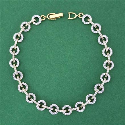 Cubic Zirconia Classic Bracelet With 2 Tone Rhodium Plating