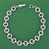 Cubic Zirconia Classic Bracelet With 2 Tone Rhodium Plating