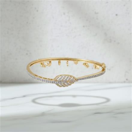 Cubic Zirconia Openable Kada With 2 Tone Rhodium Plating