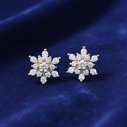 Cubic Zirconia Tops With 2 Tone Rhodium Plating