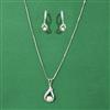 Cubic Zirconia Classic Pendant Set With Rhodium Plating