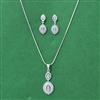Cubic Zirconia Classic Pendant Set With Rhodium Plating