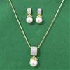 Cubic Zirconia Moti Pendant Set With 2 Tone Plating