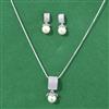 Cubic Zirconia Moti Pendant Set With Rhodium Plating