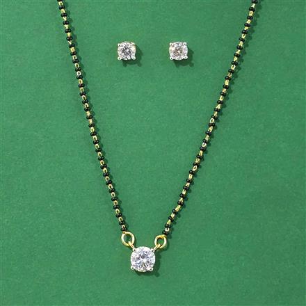Cubic Zirconia Delicate Mangalsutra With 2 Tone Plating