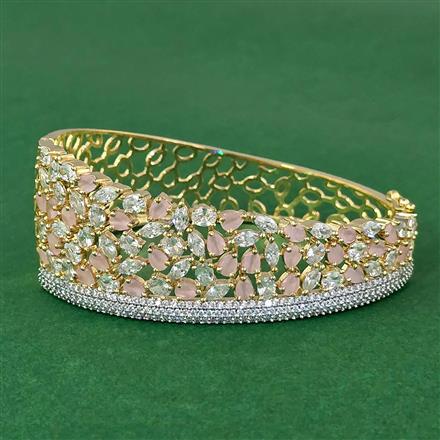 Cubic Zirconia Openable Kada With 2 Tone Plating