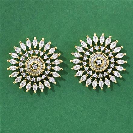 Cubic Zirconia Tops With 2 Tone Rhodium Plating