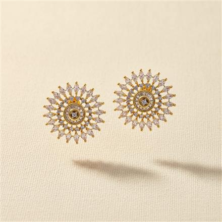 Cubic Zirconia Tops With 2 Tone Rhodium Plating