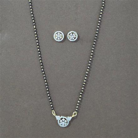 Cz Classic Mangalsutra With 2 Tone Rhodium Plating