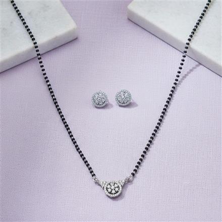 Cz Classic Mangalsutra With 2 Tone Rhodium Plating