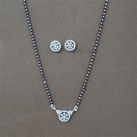 Cz Classic Mangalsutra With 2 Tone Rhodium Plating