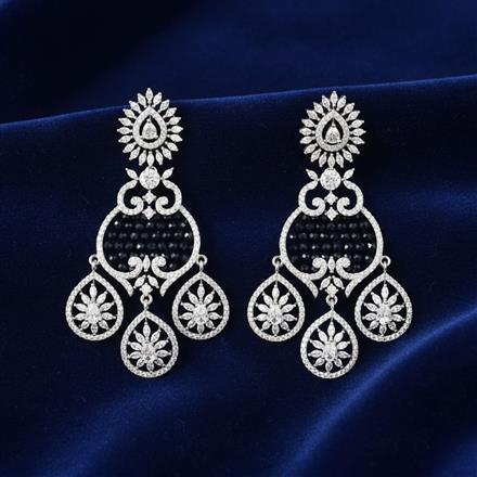 Cubic Zirconia Classic Earring With Rhodium Plating