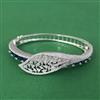 Cubic Zirconia Classic Kada With Rhodium Plating