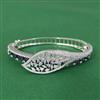 Cubic Zirconia Classic Kada With Rhodium Plating