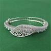 Cubic Zirconia Classic Kada With Rhodium Plating