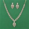 Cubic Zirconia Classic Necklace Set With Mehndi 2 Tone Rhodium Plating