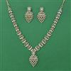 Cubic Zirconia Classic Necklace Set With Mehndi 2 Tone Rhodium Plating