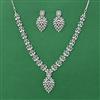 Cubic Zirconia Classic Necklace Set With Mehndi 2 Tone Rhodium Plating