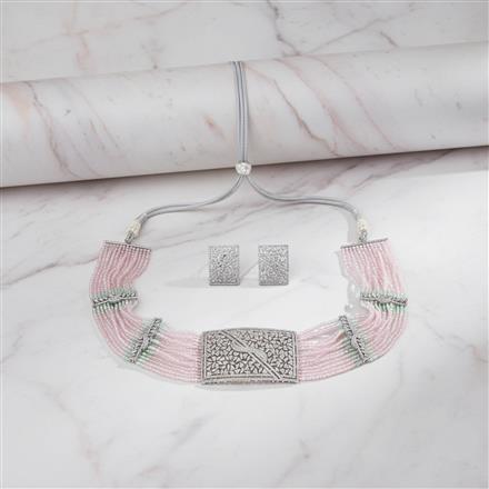 Cubic Zirconia Classic Necklace With Rhodium Plating