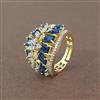 Cz Adjustable Ring With 2 Tone Plating