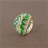 Cz Adjustable Ring With 2 Tone Plating